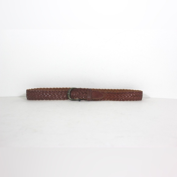 Adjustable to 30” Argentinian Vintage Woven or Braided Warm Brown Leather Belt - Picture 4 of 7
